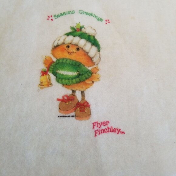 Vintage Christmas Tree Skirt Morgan Inc Feather Finchley 1980s Birds Chicks Felt - Picture 2 of 13